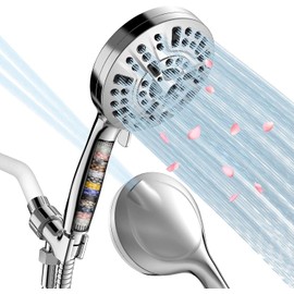 Filtered Shower Head, 15 Stage Handheld Shower Head Filter for Hard Water, 10 Modes High Pressure Shower Head with 60" Hose and Bracket, Remove Chlorine and Harmful Substance