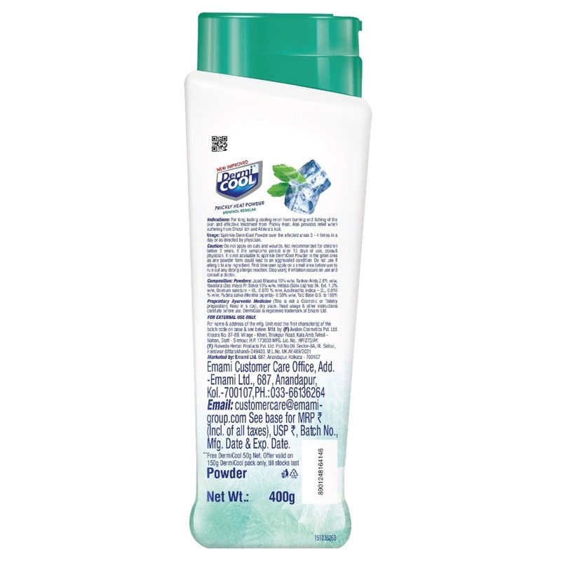 Dermicool Menthol Regular Prickly Heat Powder 400g