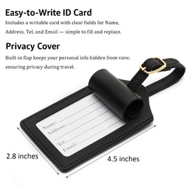 2 Pcs Luggage Tags, and So The Adventure Begins Est 2025, Gold Foil Embossed, Travel Bag Tags, Travel Accessories, Suitcase ID Tags, Wedding Gift (Black)