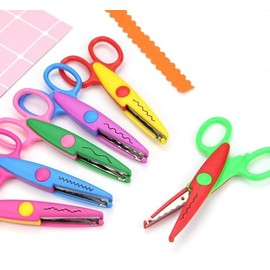 Paper Edge Scissors Set 6 PCS Craft Scissors Decorative Craft Art Scissors Set,Safety Design Art Zigzag/Wave/Stamp/castle Scissors for Crafting/Photo Decoration/DIY Scrapbook/Greeting Cards,etc