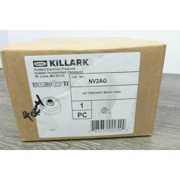Hubbell Killark NV2AG 3/4" EnviroRite II Light Fixture Pendant Gray