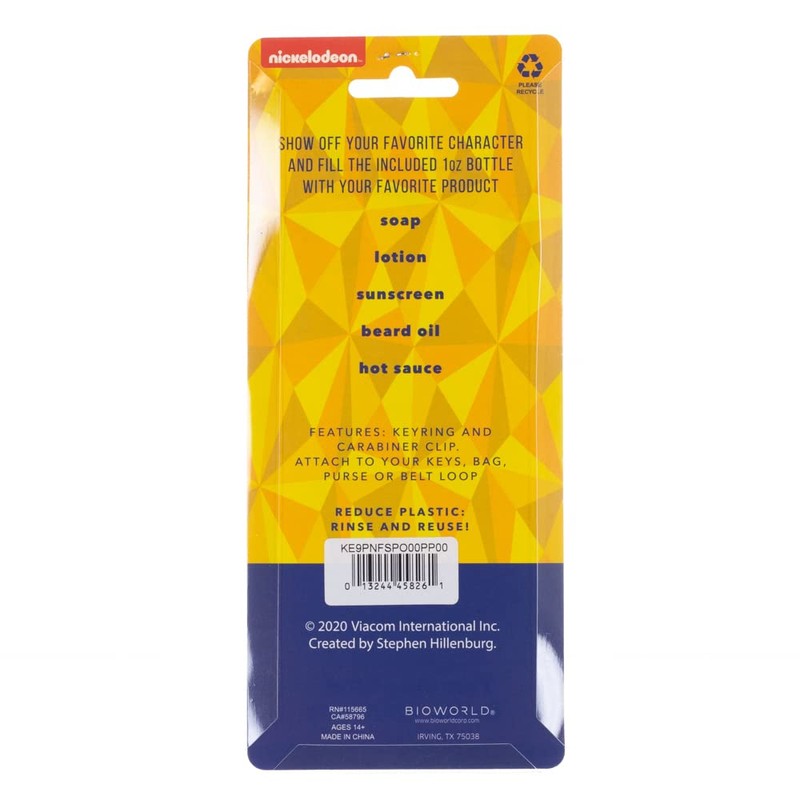 Bioworld SpongeBob Keychain with Hand Sanitizer Bottle Holder