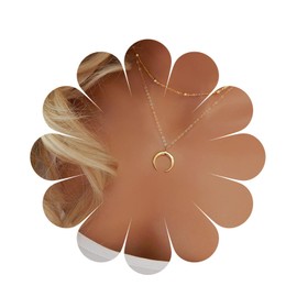 Aneneiceera Boho Layered Moon Necklace Copper Beads Choker Satellite Gold Chain Exquisite Drop Crescent Moon Pendant Wedding Necklace Charm Fashion Jewellery Gift for Women and Girls