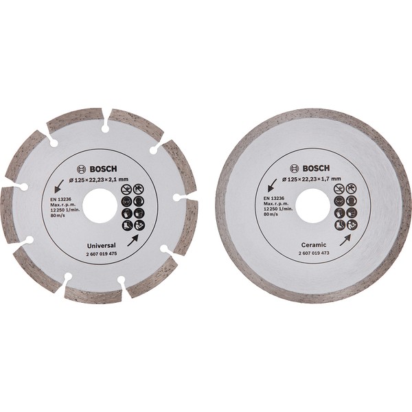 Bosch 2 x Diamond Cutting Discs (for Tiles and Building
