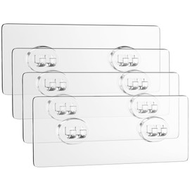 MAXIFFE 4 PCS Shower Caddy Adhesive Replacement, Shower Organizer Transparent Adhesive Strip, No Drilling Sticker Strip for Shower Caddy Organizer Shelves