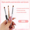 3pcs Gel Nail Brush Set Oval, Flat & Angled Tips