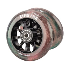 CLAS FOX Pro Stunt Scooter Wheels 100 mm One Pair with ABEC-9 Ball Bearings CNC Metal Core (2 Pieces) (Transparent Brown)
