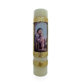 St Joseph Cirio Paschal Candle Easter Lent Holy Cirio Pascual 8" x 2" Vela Religious Gift