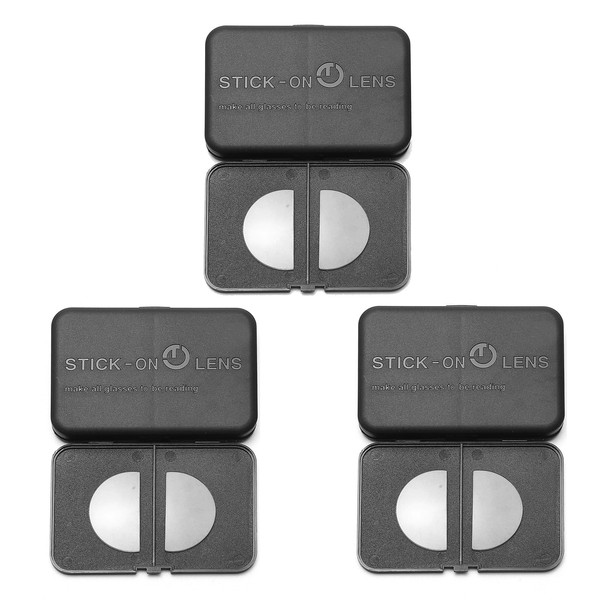 OKH 3-pack Stick-on Reading Glasses Lens Adhesive Magnification Bifocal Lenses