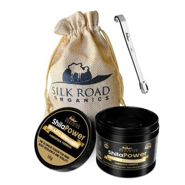 SILK ROAD ORGANICS ShilaPower Himalayan Shilajit & Ashwagandha (35g) – Fulvic Acid, 85+ Minerals – Energy, Stress Relief, Focus & Immune Support | Spoon Included - Grams: 35g