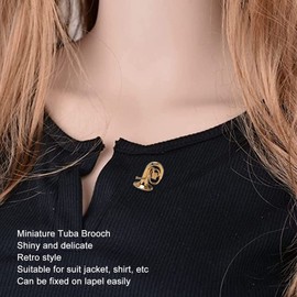 Miniature Tuba Brooch, Brass Elegant Musical Instrument Brooch Pin Retro for Music Lover for Concert