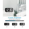 Poeroa Digital Alarm Clock,7" LED Mirror Electronic Clocks,with 2 USB