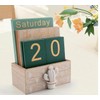 Wooden Perpetual Calendar - Reusable Desk Calender - Eco Friendly