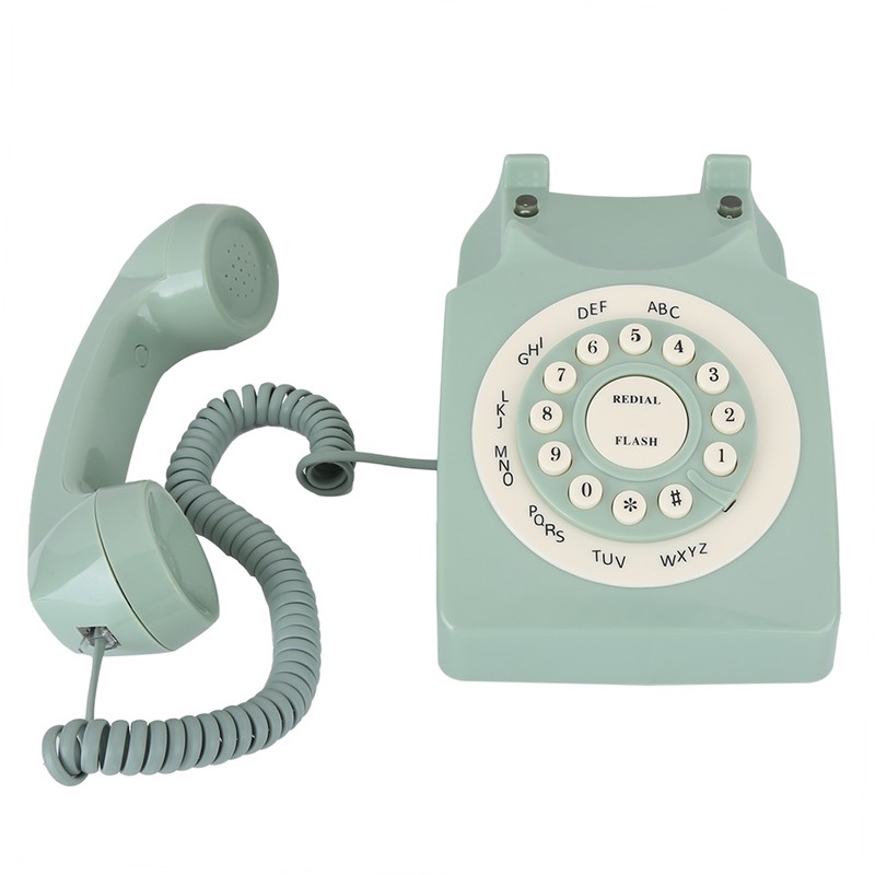 Antique European Vintag Landline Telephone Green High Definition Call Large