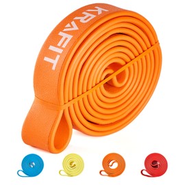 KRAFIT Fitness Bands & Resistance Bands Set - 4 Strengths for Strength Training, Pilates, Calisthenics & Yoga - Tear-Resistant, Non-Slip & Portable - Ideal for Home, Outdoor (Medium (Orange))