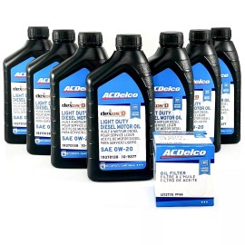 ACDelco DexosD 0W-20 10-9277 Oil Change Kit, w/ PF66 Filter - for 3.0L Duramax