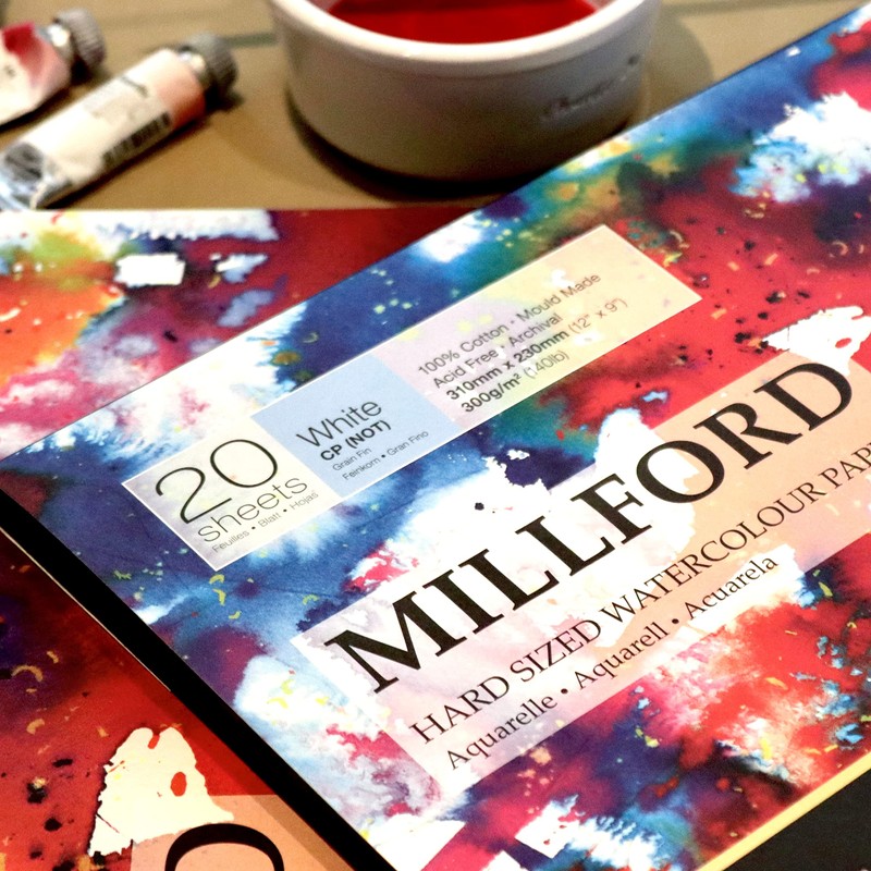 Millford 9 x 12-inch Hard, Watercolour Paper, 20 Sheets, 300