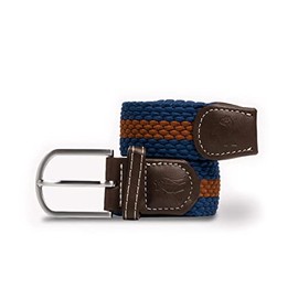 Swole Panda Recycled Woven Adjustable Belt Large - Blue & Brown Stripe
