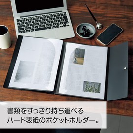 Lihit Lab Noir x Noir Pocket Holder, A4, Black F5907