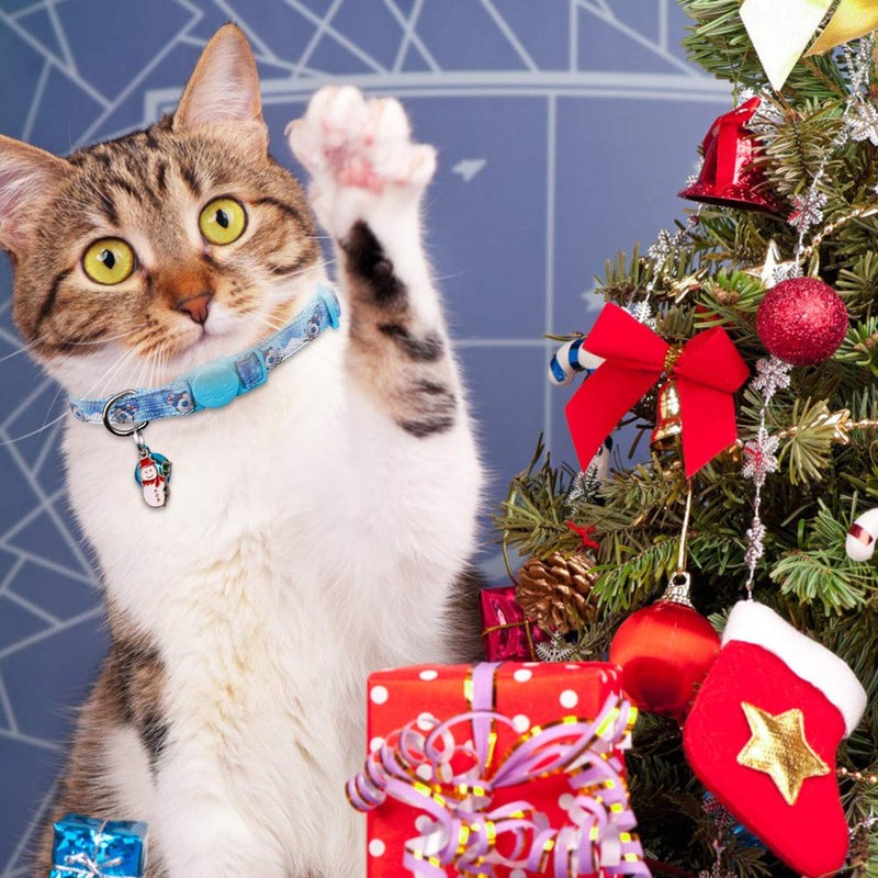 3PCS Christmas Breakaway Cat Collars with Bell Safe and Adjustable