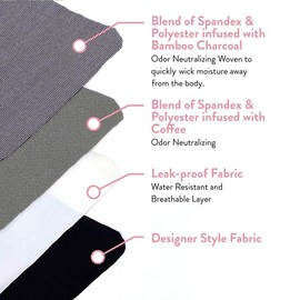 Shero - Ropa interior de bikini a prueba de fugas para mujer, para período, incontinencia y sudor con control de olores, bragas de despedida, 6- por paquete negro, L