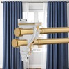 Mewutal 2pcs Drapery Sconces Silver Curtain Rod Holders Brackets with