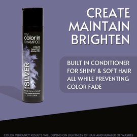 MyColorIn Color Depositing Shampoo (Metallic Silver) - Sulfate & Paraben Free, Hair Dye | Made in USA (8 Colors)