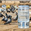 5 Gallon Chicken Waterer Base for Farm, Stainless Steel Poultry