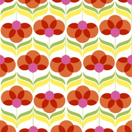 20 Napkins Geometric Flowers Red | Table Decoration | Decoupage | Napkin Technology 33 x 33 cm