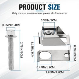 4 Sets Exhaust Manifold Flange Bolts U Nuts Hardware Kit 03442 for Ram 1500 2011-2024 for Durango Dakota 2004-2010 for Jeep Wrangler 2007-2012 6036734AA 6036684AA 55366000AA