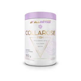 ALLDEYNN Collarose Fish Collagen Powder - Fish Collagen Hydrolysate with Hyaluronic Acid, Biotin - Anti-Ageing Skin Treatment - Hair Supplement - 300 g - Raspberry Wild Strawberry