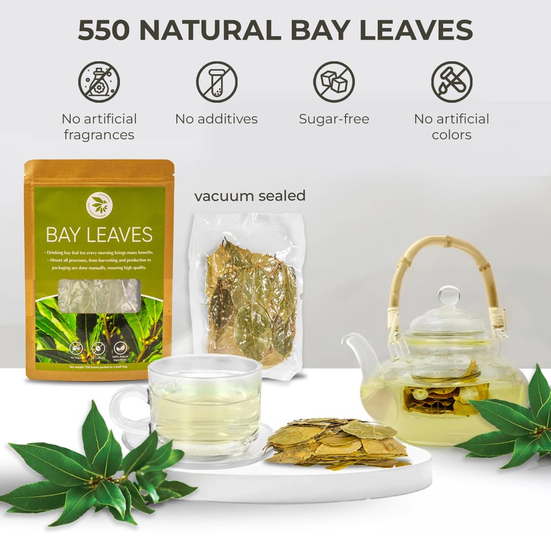 Bay Leaves Tea - 550 Dried Whole Leaves, 4.06 oz,