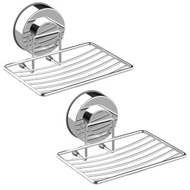 Soap Dish Holder, Stainless Steel Soap Basket with Strong Suction Cup Holder for Bathroom, Shower, Kitchen, Sinks