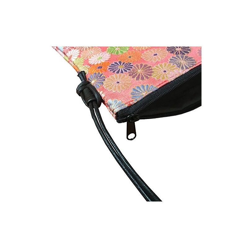 Senitoshuin Nishijin Textile Brocade Pochette/Goshuin Book Shoulder Bag (Lined), Vermilion