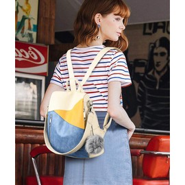 BUKESIYI CCJP78163 Women's Backpack, Mini Backpack, Pochette, Large Capacity, Waterproof, Rucksack Backpack for Women, PU Leather, blue