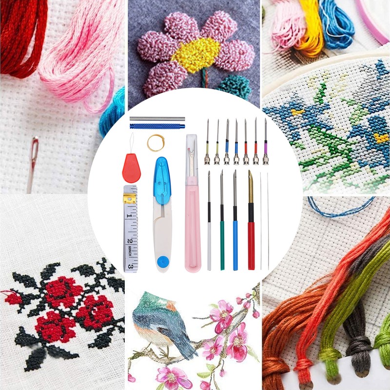 Professional Punch Needle Knitting Embroidery Pen Set for Sewing Felting