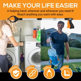 EZPIK 2pk 26" Pro Foldable Grabber Reacher Tool, Heavy-Duty Grabbers for Seniors, Lightweight Reacher Grabber Pickup Tool to Retrieve Items Safely and Easily, Trash Picker Upper Grabber Reaching Aids