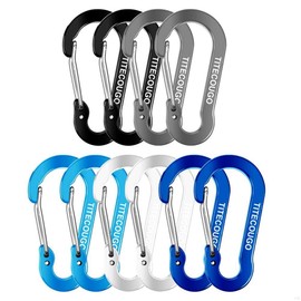 Carabiner, Stylish, Aluminum, Gourd Shape, D-Ring, Keychain, Snap, Outdoor Keychain, Fishing, Climbing, Outdoor Activities, Hiking, Camping, Travel, Ultra Lightweight, Travel Accessories, Silver, Backpack Parts, Strap, Multi-purpose, Black, Key-Hanging, 