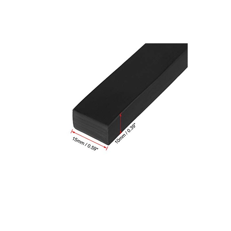 sourcing map Solid Rectangle Rubber Seal Strip 15mm Wide 10mm
