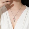 ZLILIJAN Crown Cross Necklace 925 Sterling Silver Dainty Crown Necklace