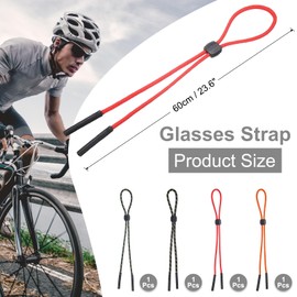 sourcing map 4pcs Glasses Strap Adjustable Sport Glasses String Anti-slip Sunglasses Holder Strap Eyewear Retainer Lanyards String for Men Women Children, Multicolor