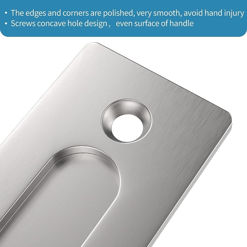 ZEKOO 12'' Sliding Barn Door Handle Hardware Two-Side Design Brushed