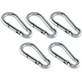 fiXte® BZP Steel Snap Hooks Spring Latch Carabina Carabiner Carbine Heavy Duty - M10 (3/8 inch) (Pack of 5)