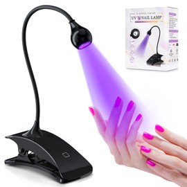 AORAEM UV Nail Lamp Rechargeable Gooseneck UV Light for Gel Nails Touch Flash Cure Lamp Nail Dryer with Clamp, Portable LED Gel X Light 3 Level Timing Home Professional DIY Manicure Salon, Black