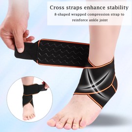 DDUP Ankle Support 2 Pack, Adjustable Breathable Ankle Brace for Sports Protect, Elastic Nylon Compression Wrap Strap for Sprained Ankle, Achilles Tendon, Running,One Size for Men Women(Blue)