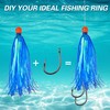 OROOTL Mylar Flash Teaser Tail Bucktail Teasers Weighted Jig Head