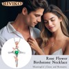 RIVIKO Rose Flower Cross Necklace for Women,925 Sterling Silver May