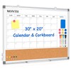 Monthly Calendar Whiteboard Dry Erase Cork Board Combo for Wall,