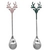 Pinenjoy 2Pcs Espresso Stirring Spoon 18/10(304) Stainless Steel Reindeer Antler