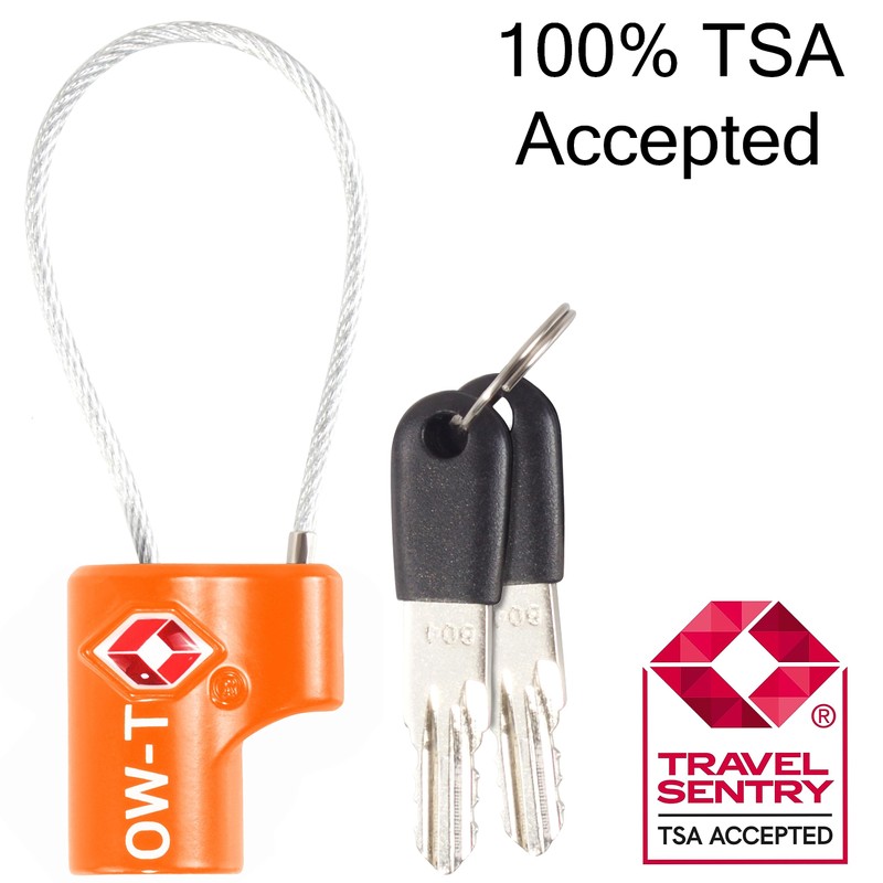 OW-Travel TSA Approved Luggage Locks Suitcase Locks (2 Pack) Cable